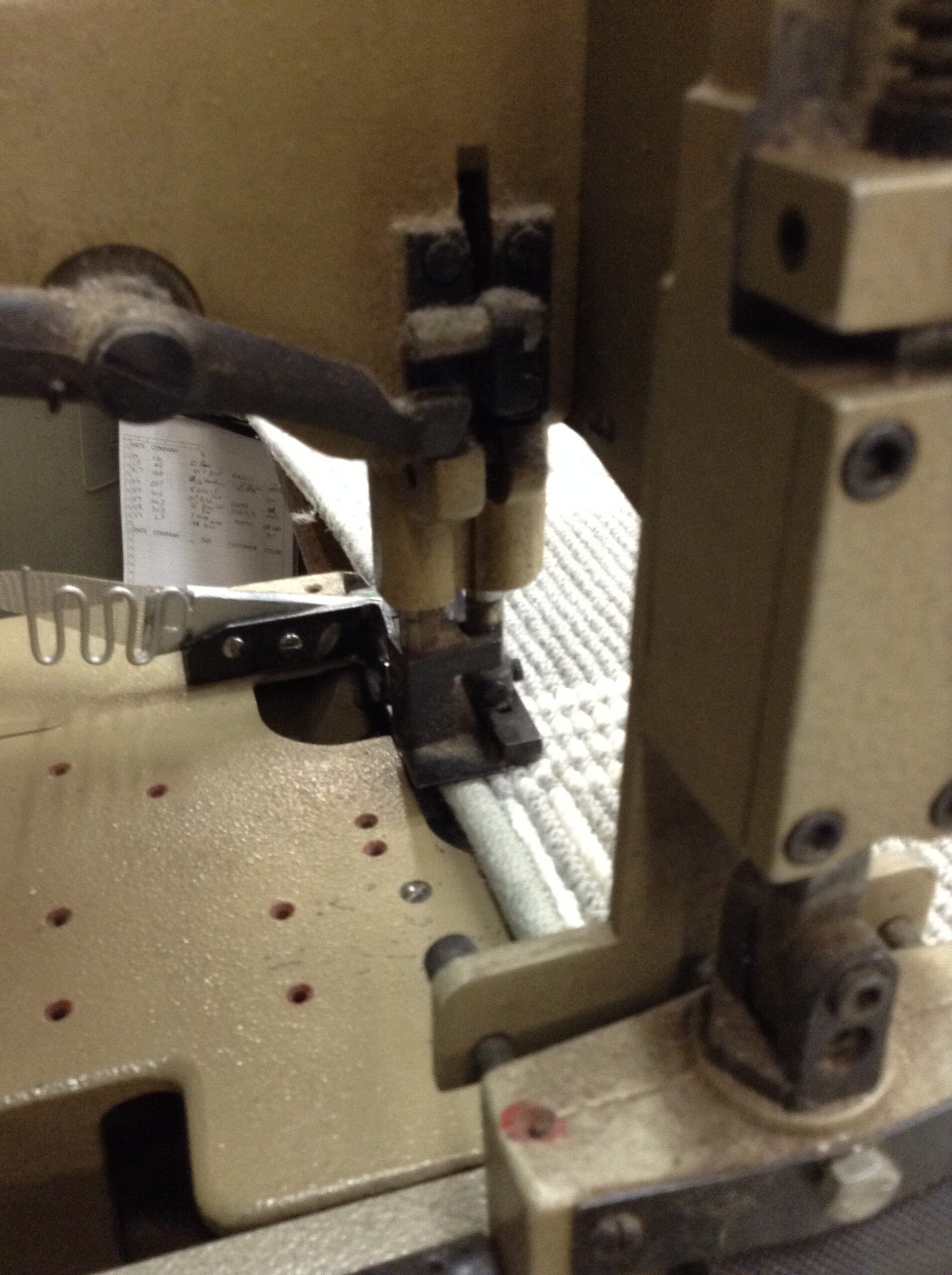 Serging machine at work