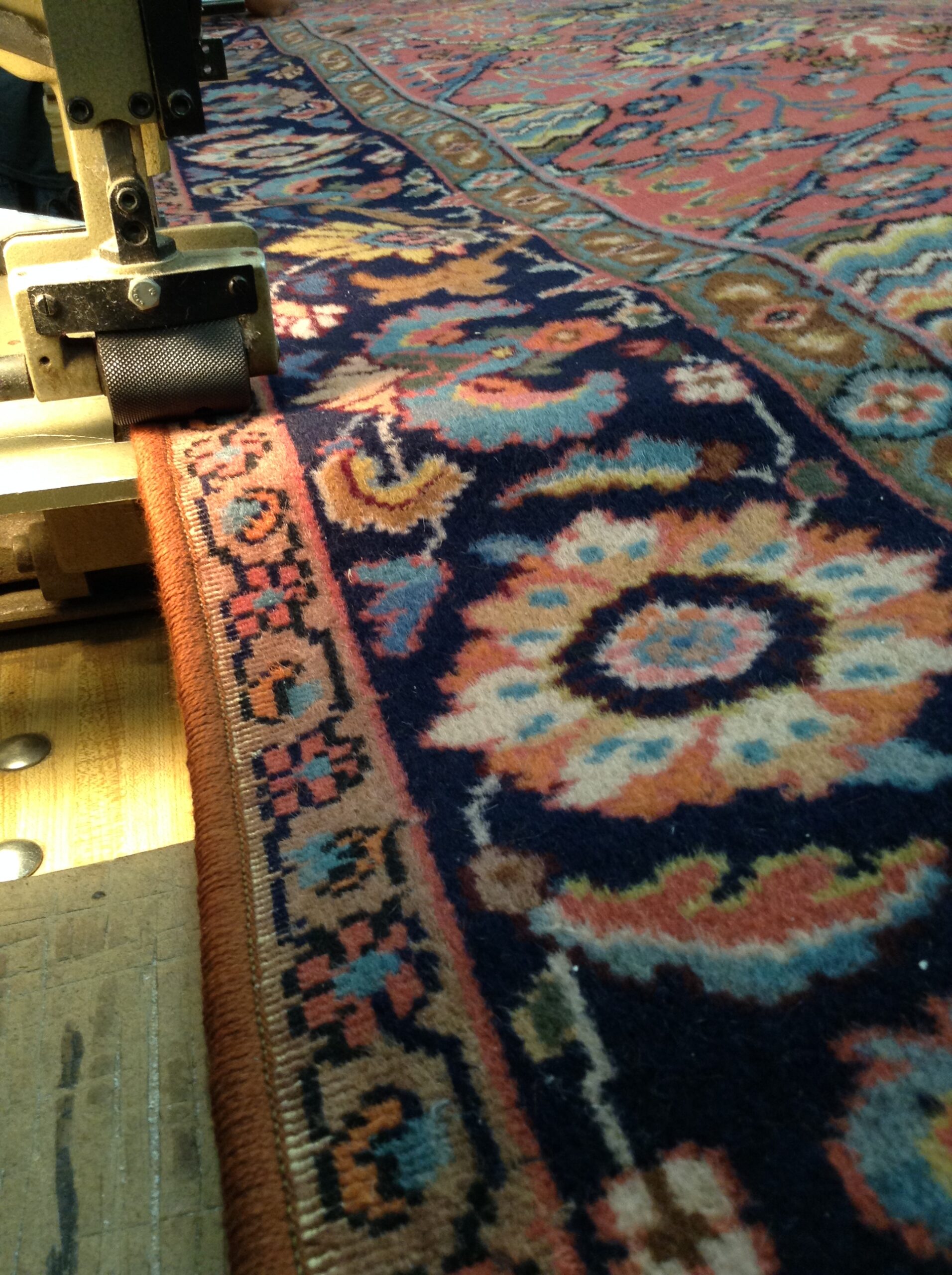 Re-serged Oriental runner