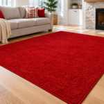 Briceville Classic area rug in Real Red in a family room
