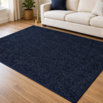 Point Guard area rug in Evening Sky navy in a living room